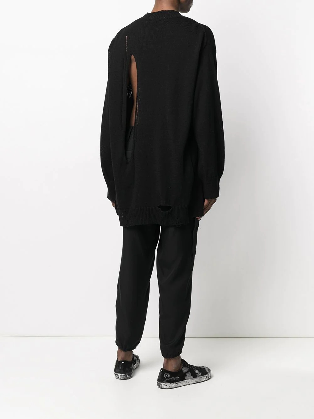 distressed long-line jumper - 4