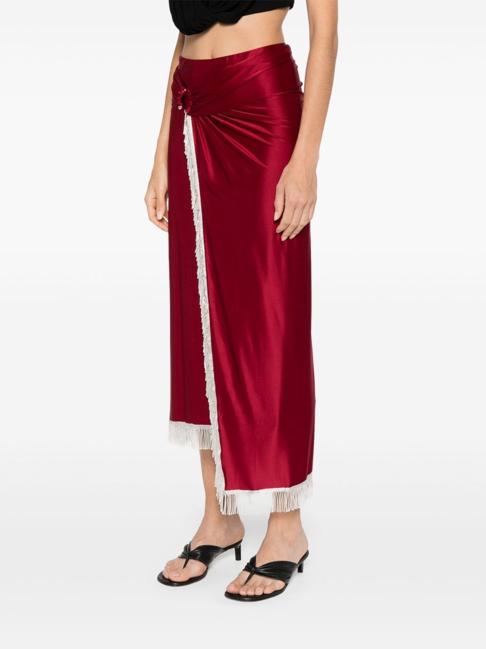 fringe-detailing midi skirt - 3
