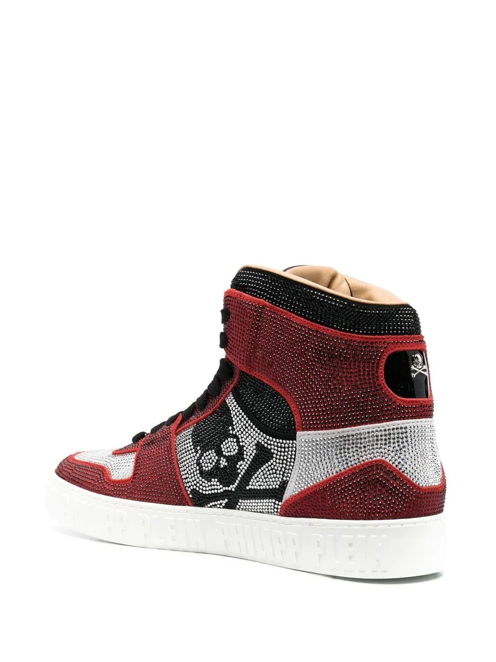 Strass crystal-embellished hi-top sneakers - 3