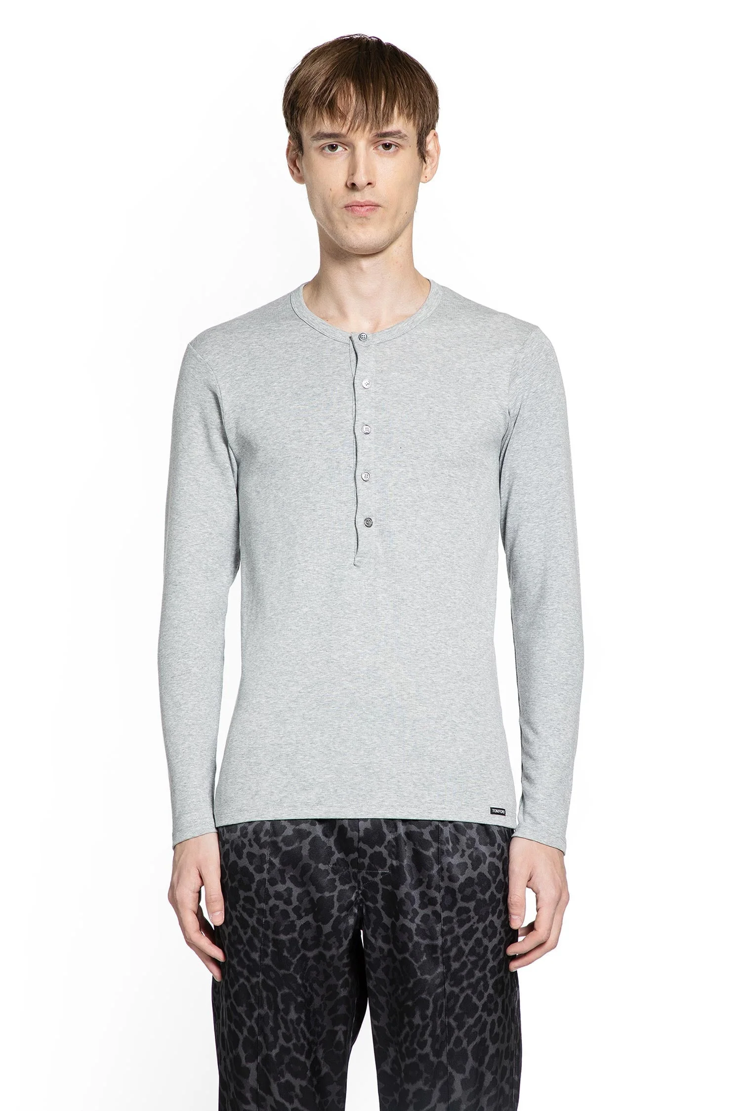 Cotton Stretch Rib Henley T-shirt - 1