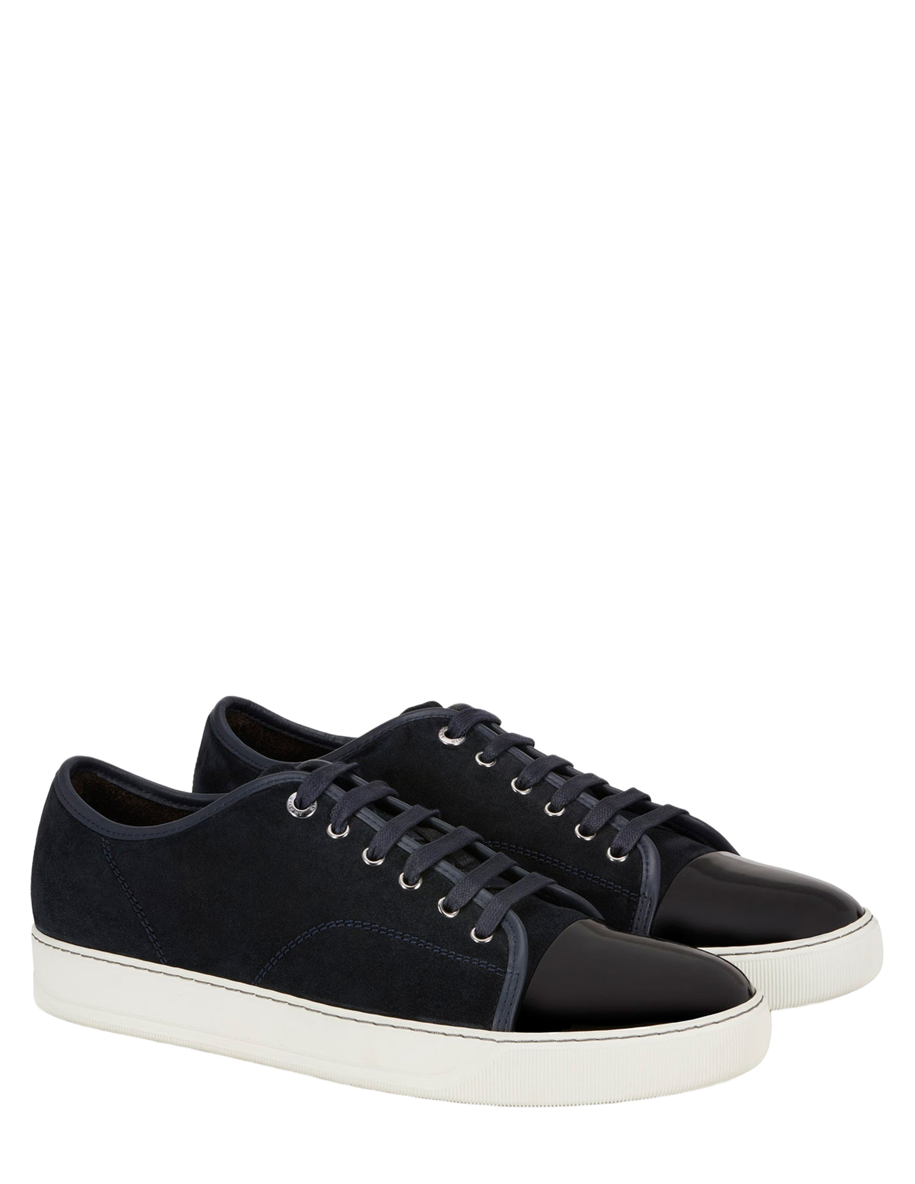 Lanvin Dbb1 Suede And Patent Leather Sneakers in Navy Blue at Nordstrom - 2