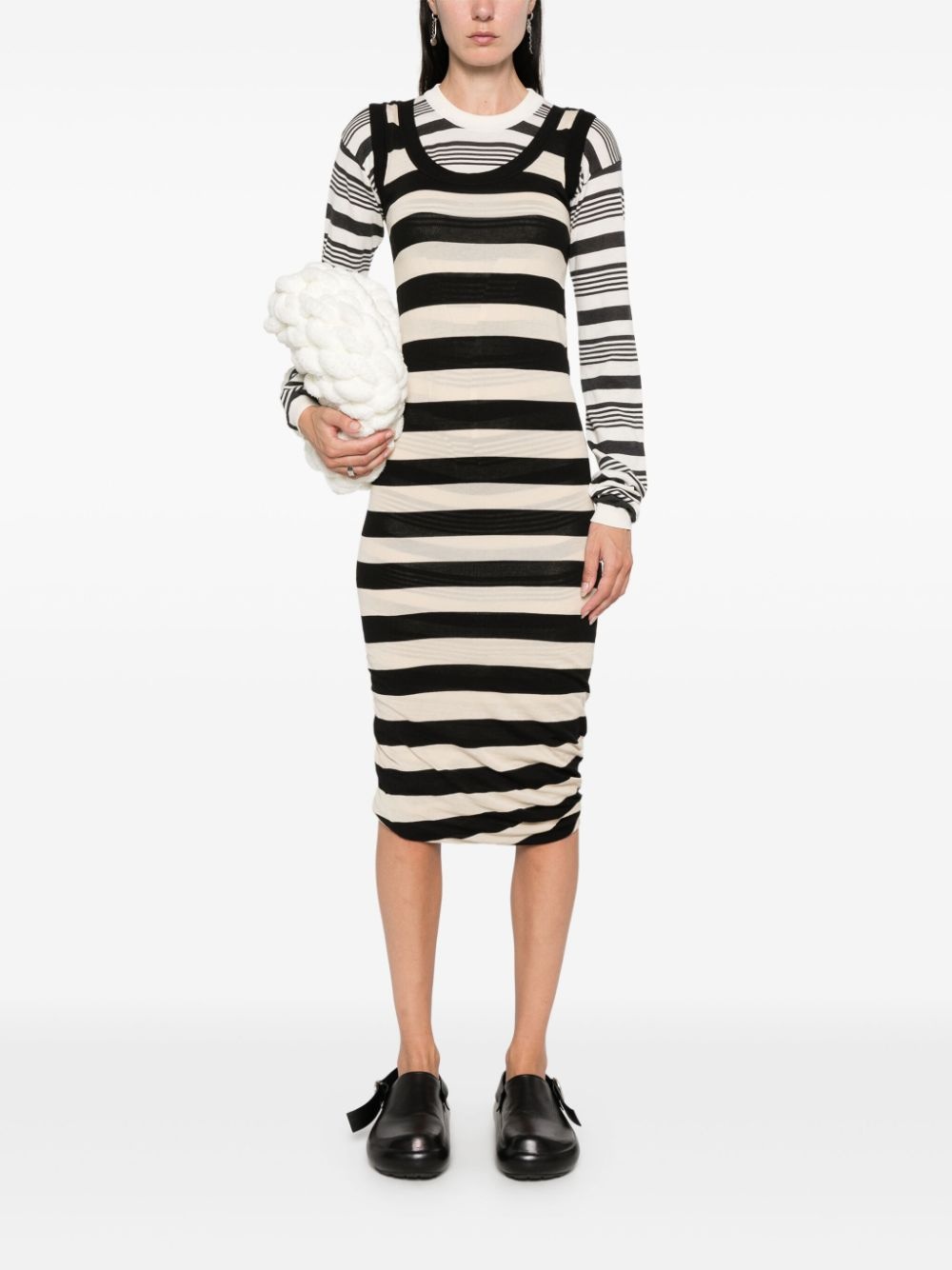 stripes cotton midi dress - 2
