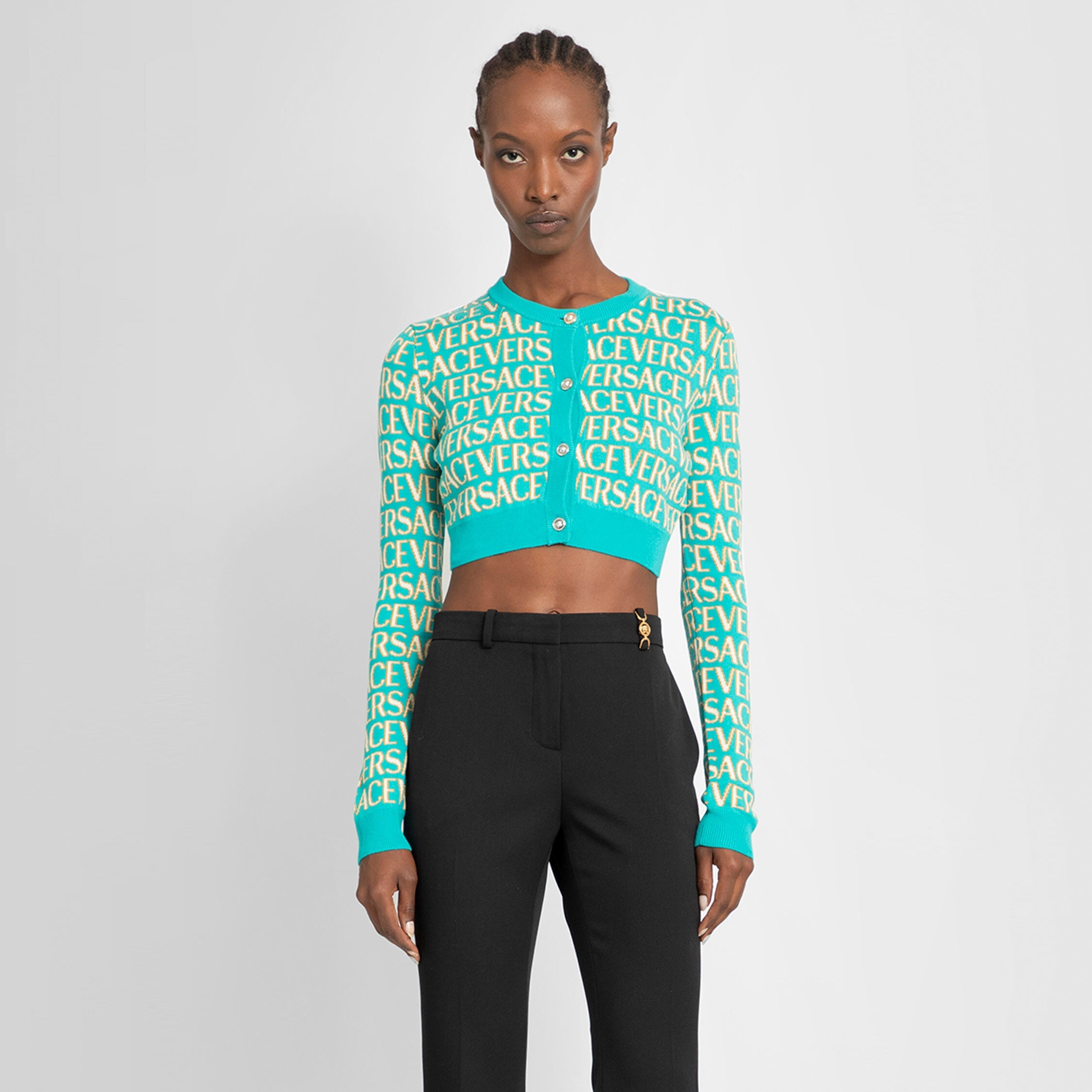 VERSACE WOMAN GREEN KNITWEAR - 5