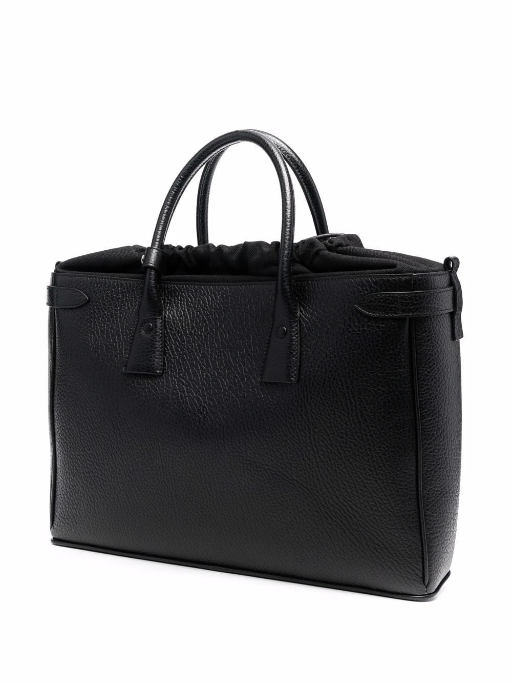 grained leather tote - 3