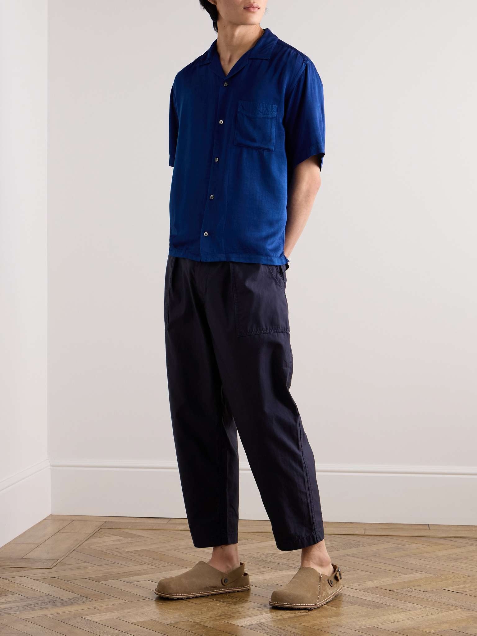 Camp-Collar Indigo-Dyed Twill Shirt - 2