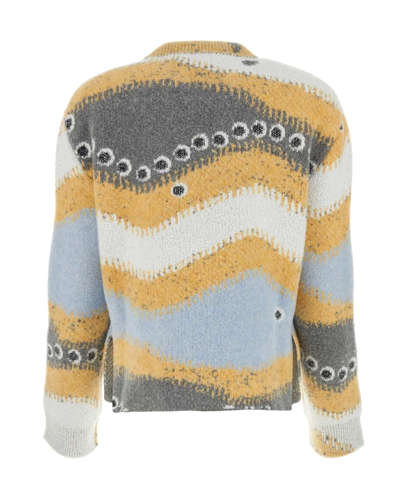 Multicolor Stretch Wool Blend Sweater - 2