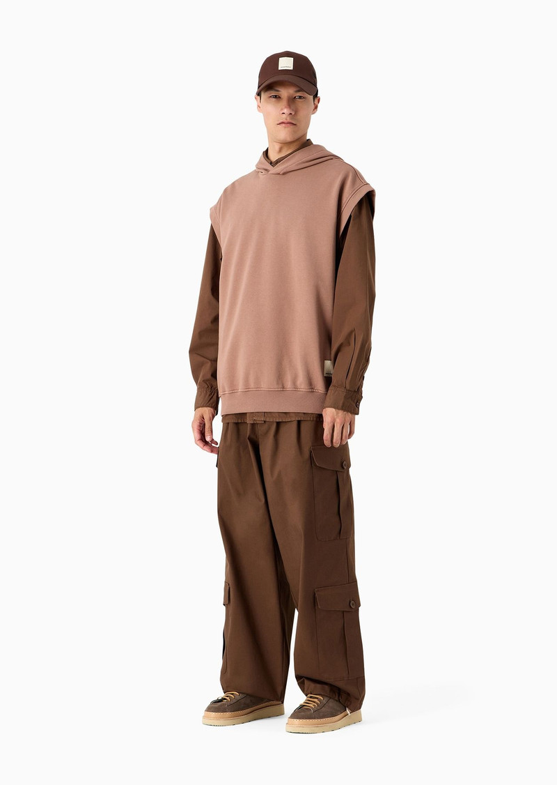 EMPORIO ARMANI Emporio Armani Sustainability Values Capsule Collection organic jersey sleeveless hooded sweatshirt outlook