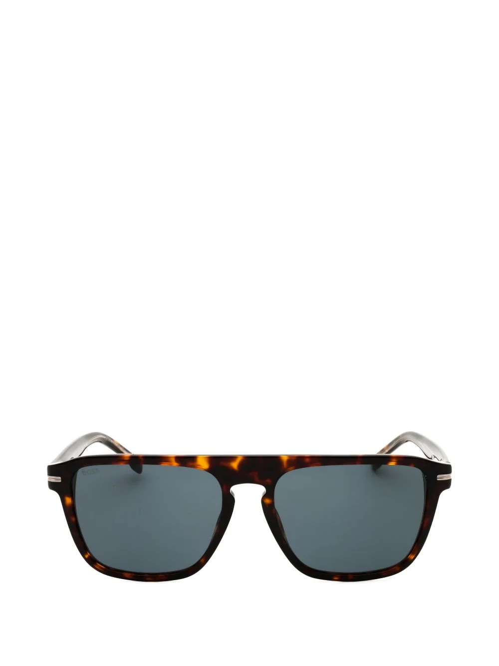 tortoiseshell-effect rectangle-frame sunglasses - 1