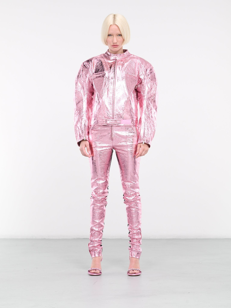 David Koma Jersey & Metallic Leather Trousers outlook