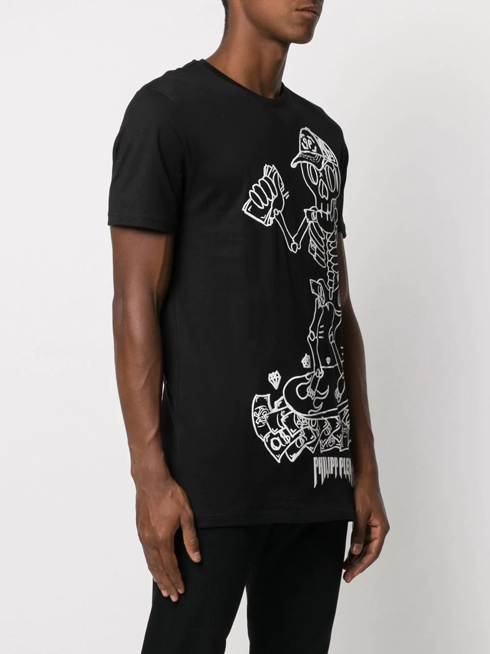 graphic skeleton print t-shirt - 3