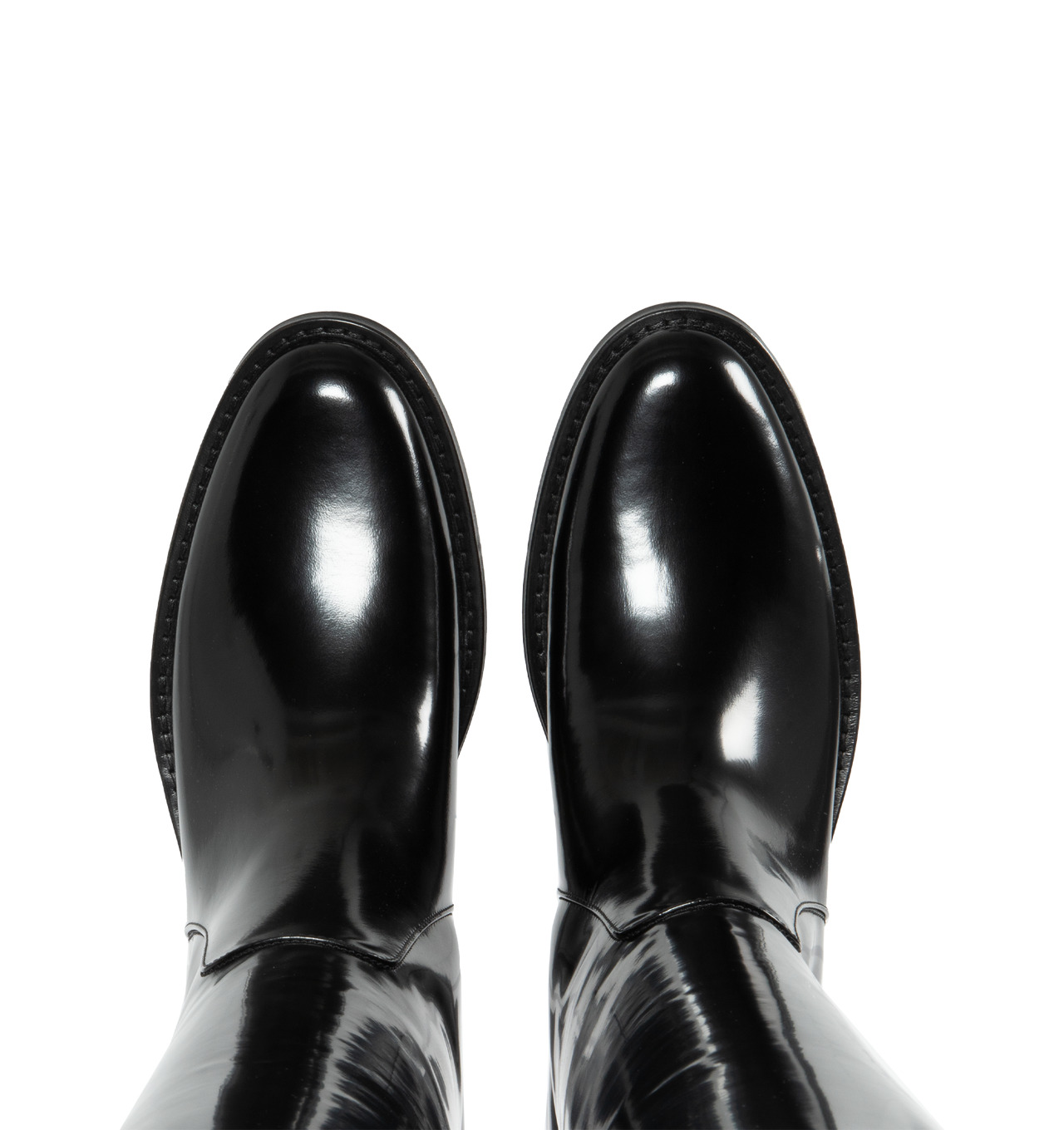 SAINT LAURENT HUNT BOOTS IN GLAZED LEATHER | hirshleifers