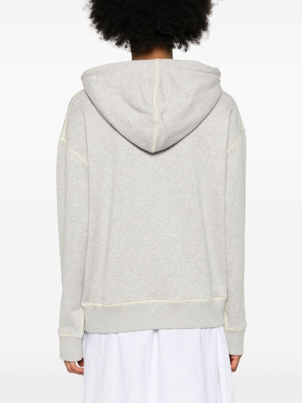 logo-embroidered cotton hoodie - 4