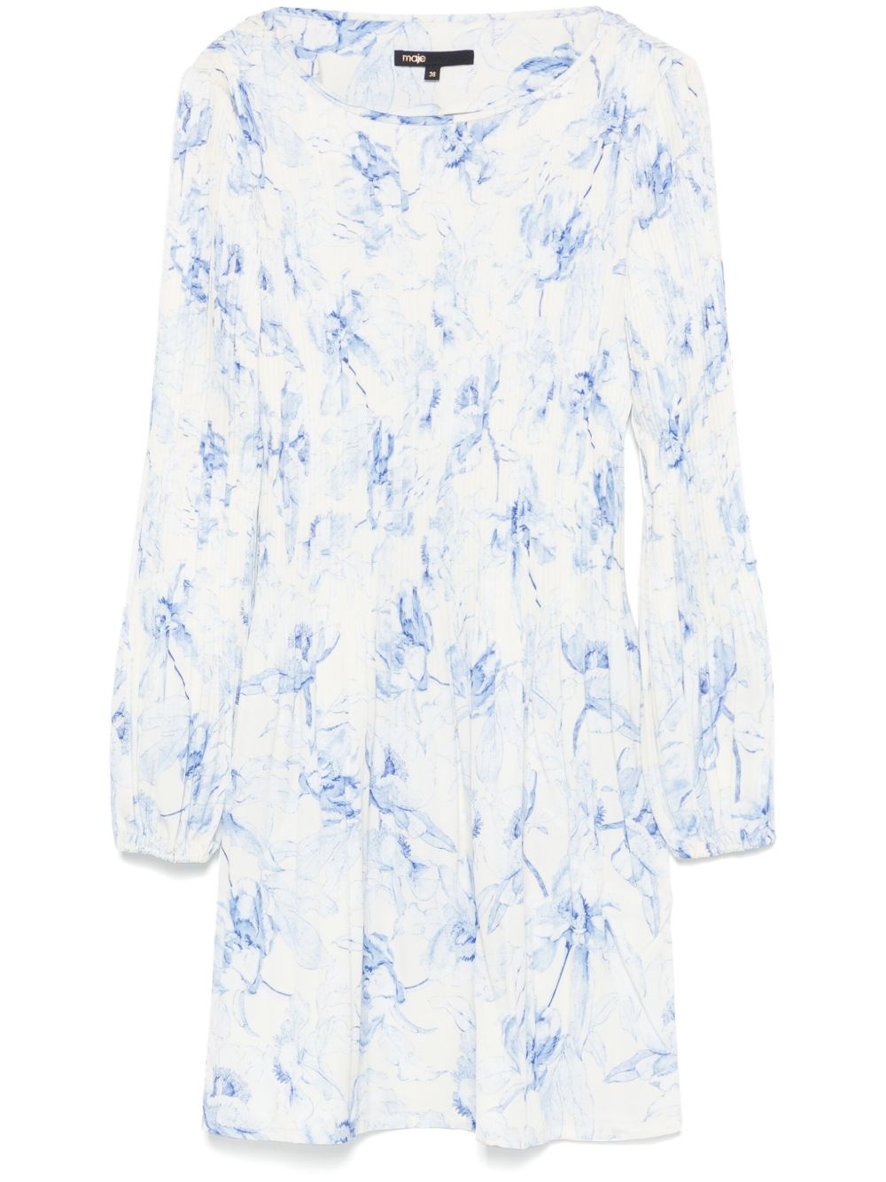 plissé-detailed mini dress - 1