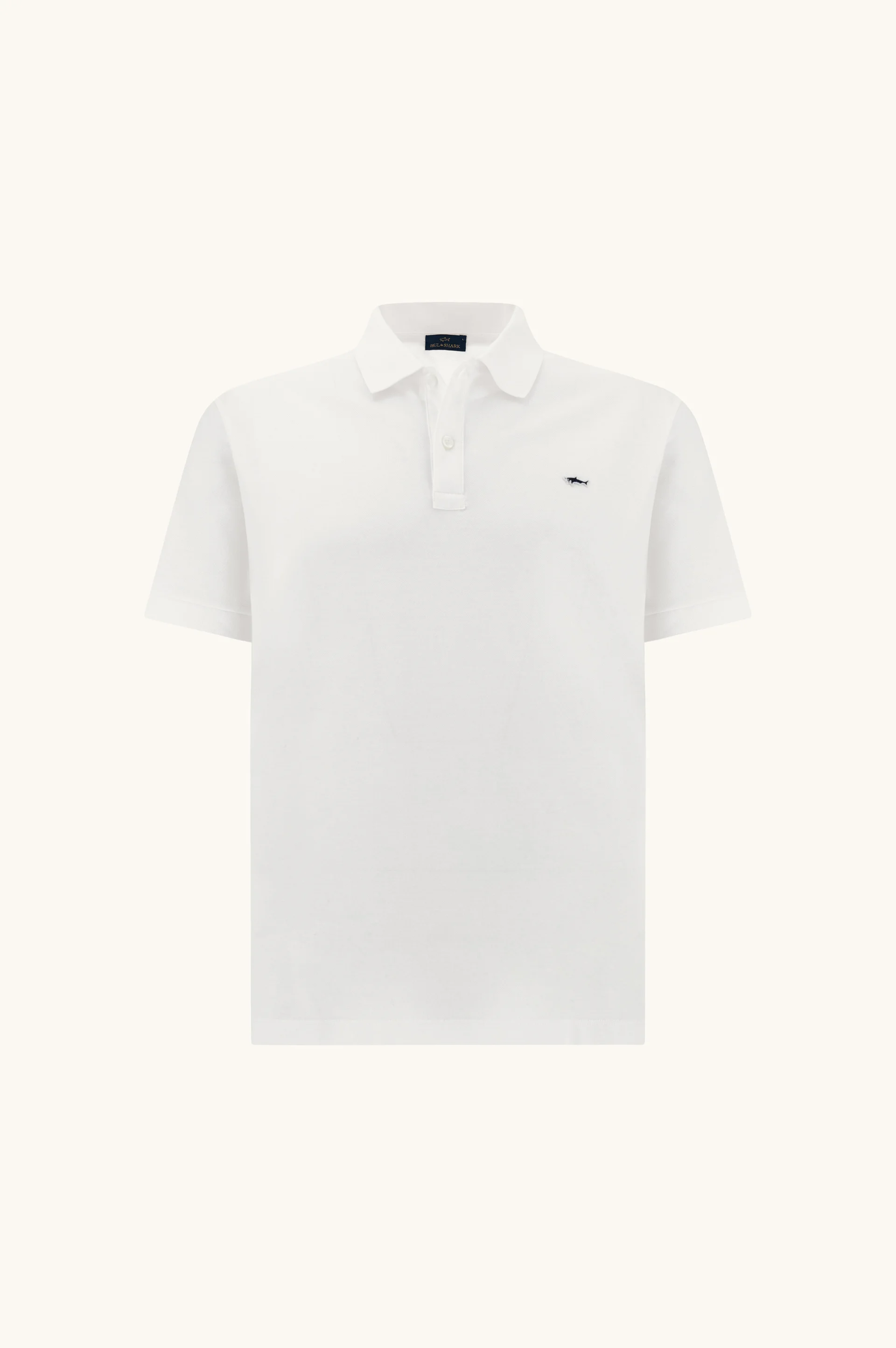 DOUBLE PIQUÉ COTTON POLO SHIRT WITH SHARK EMBROIDERY - 1