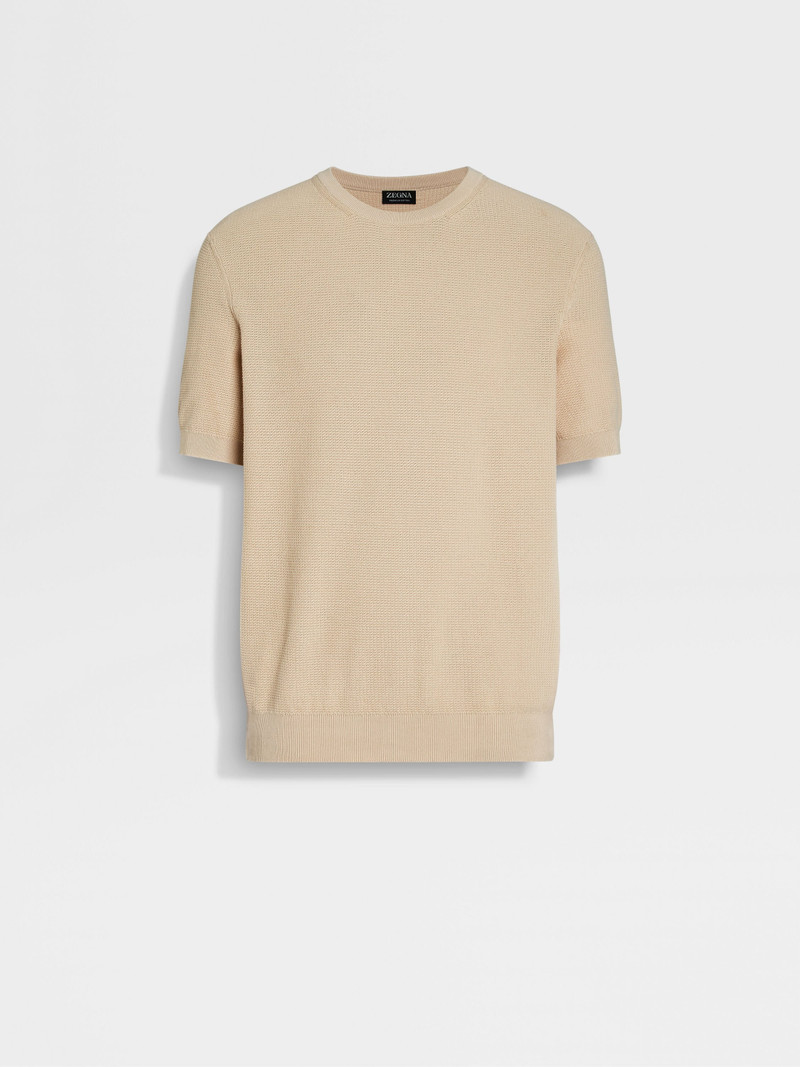 LIGHT BEIGE PREMIUM COTTON CREWNECK 1