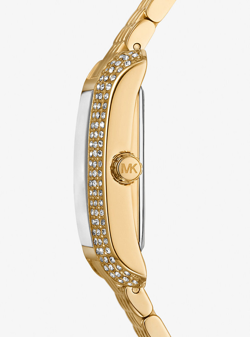 MICHAEL KORS Petite Emery Pavé Gold-Tone Watch outlook