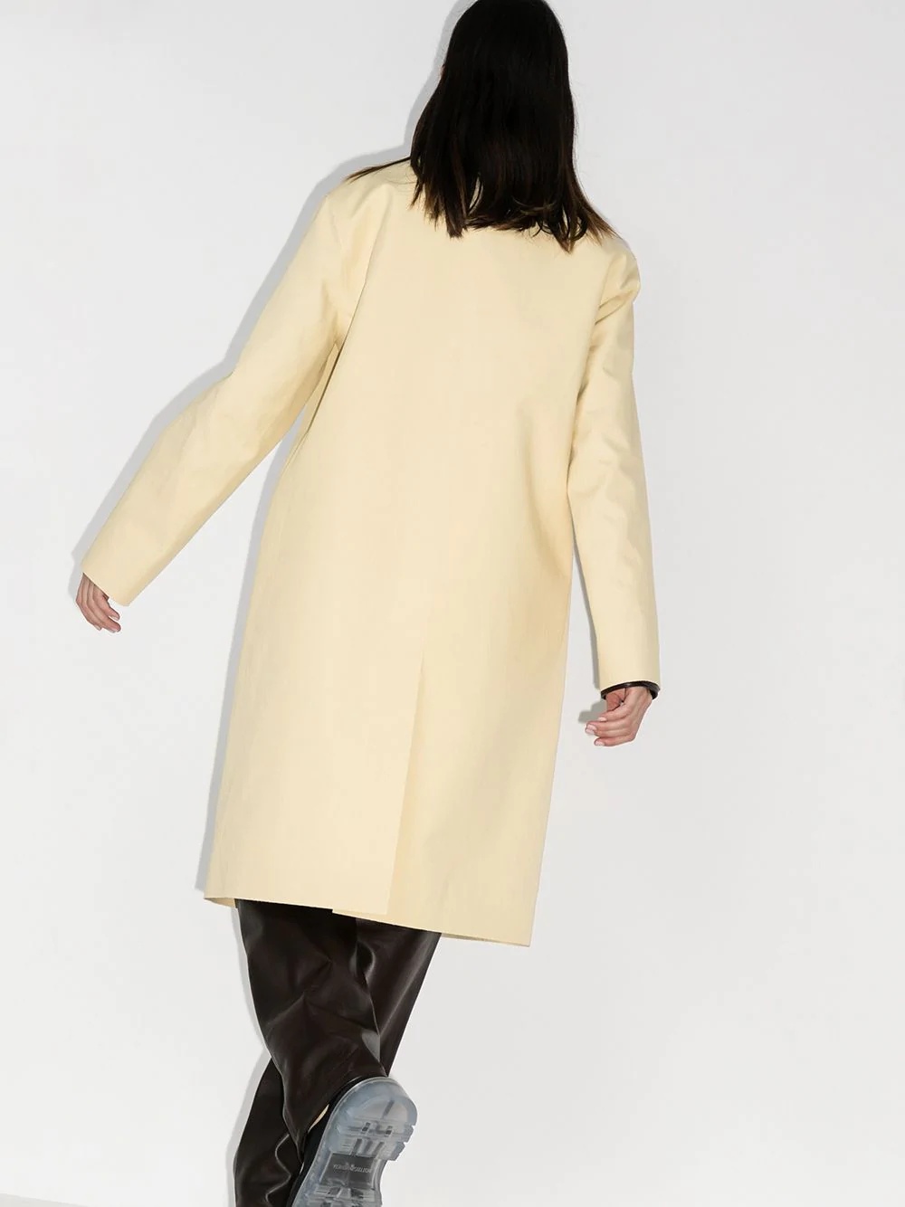 single-breasted cotton coat - 3