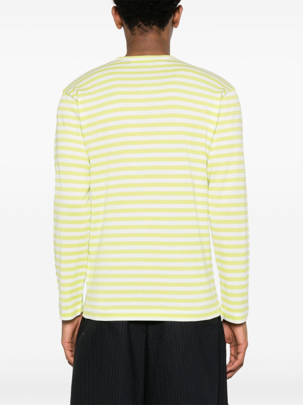 logo-appliqué striped cotton T-shirt - 4
