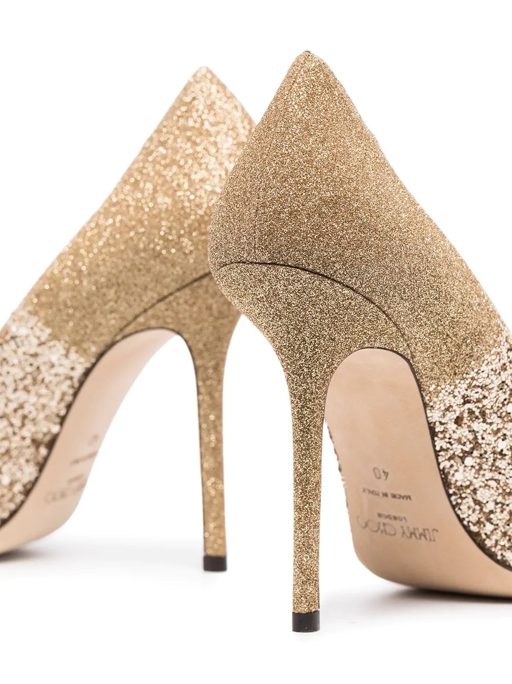 Love 100mm glittered leather pumps - 5