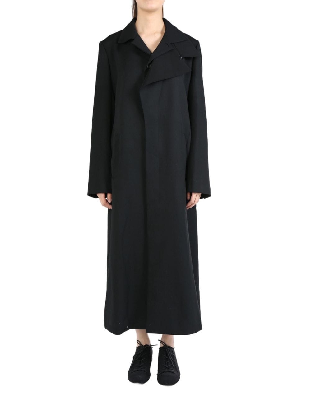 asymmetric-lapel coat - 1