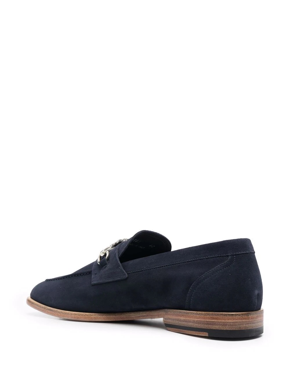 logo-plaque suede loafers - 3