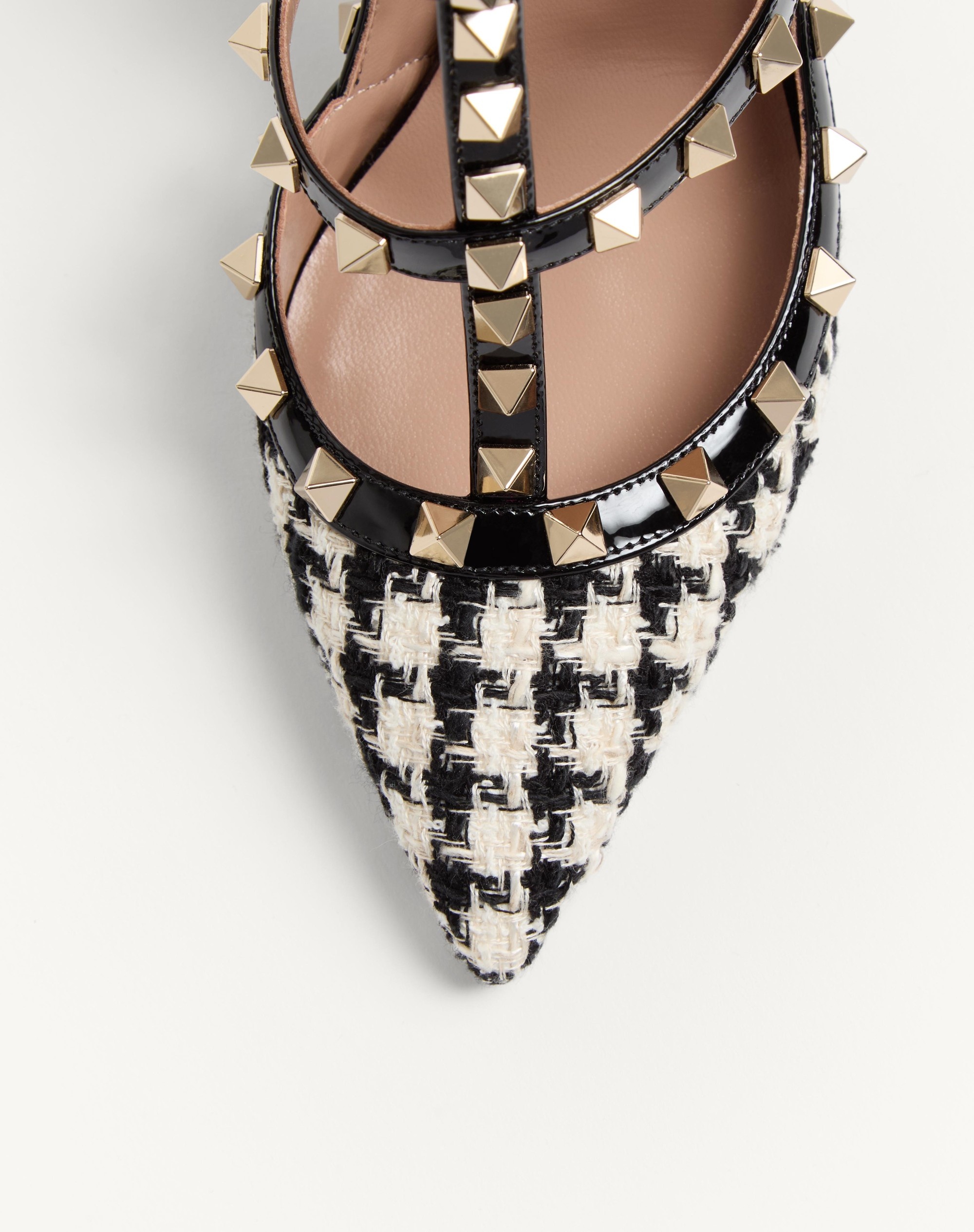 ROCKSTUD PUMP IN PIED-DE-POULE FABRIC 100MM - 6