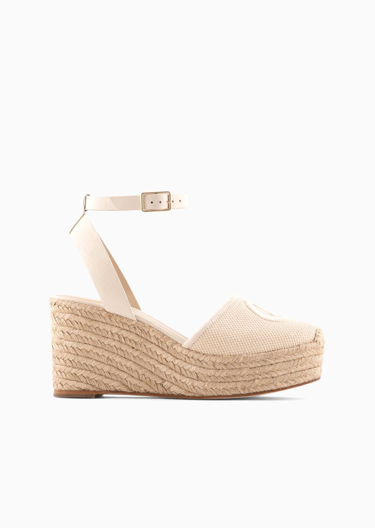 Cotton espadrilles with wedges and embroidered logo - 1