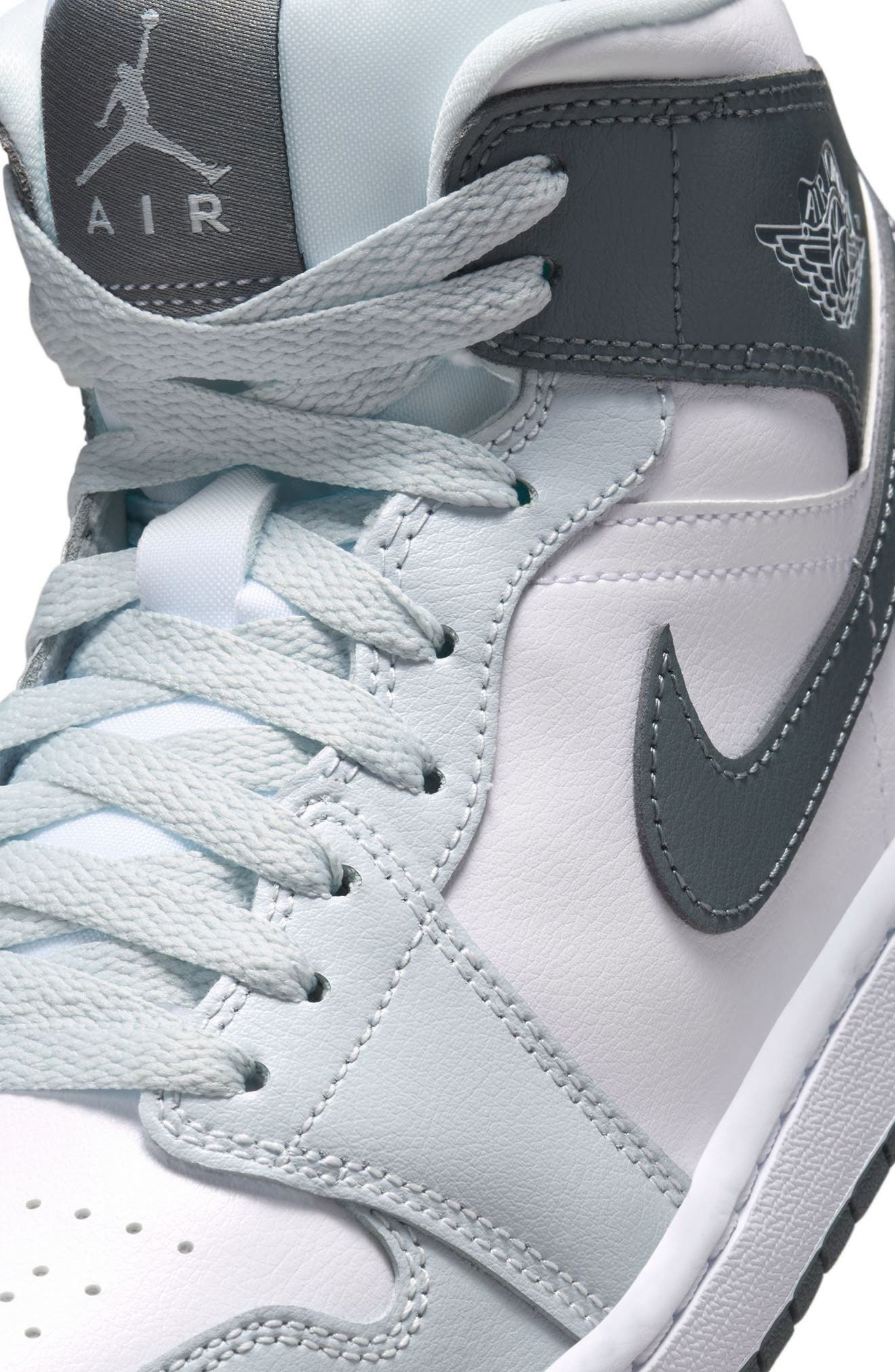 Air Jordan 1 Mid Sneaker in White/Smoke Grey/Platinum at Nordstrom - 8