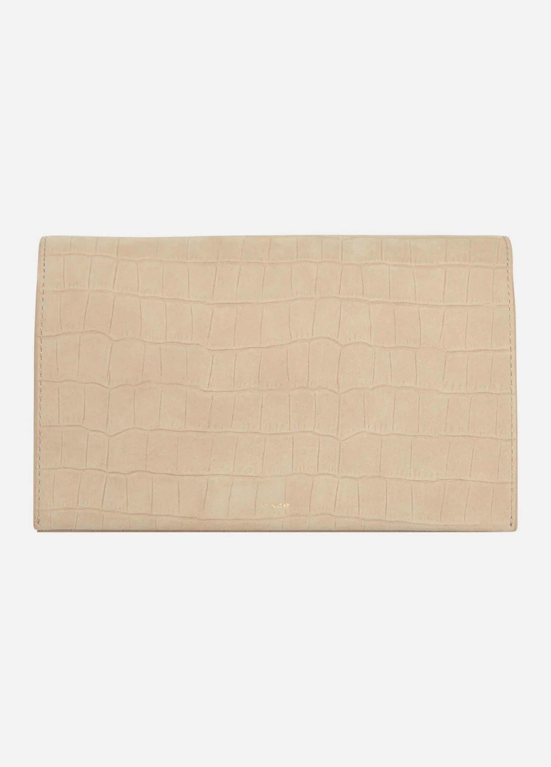 Croc-Embossed Nubuck Leather Crossbody Wallet - 1