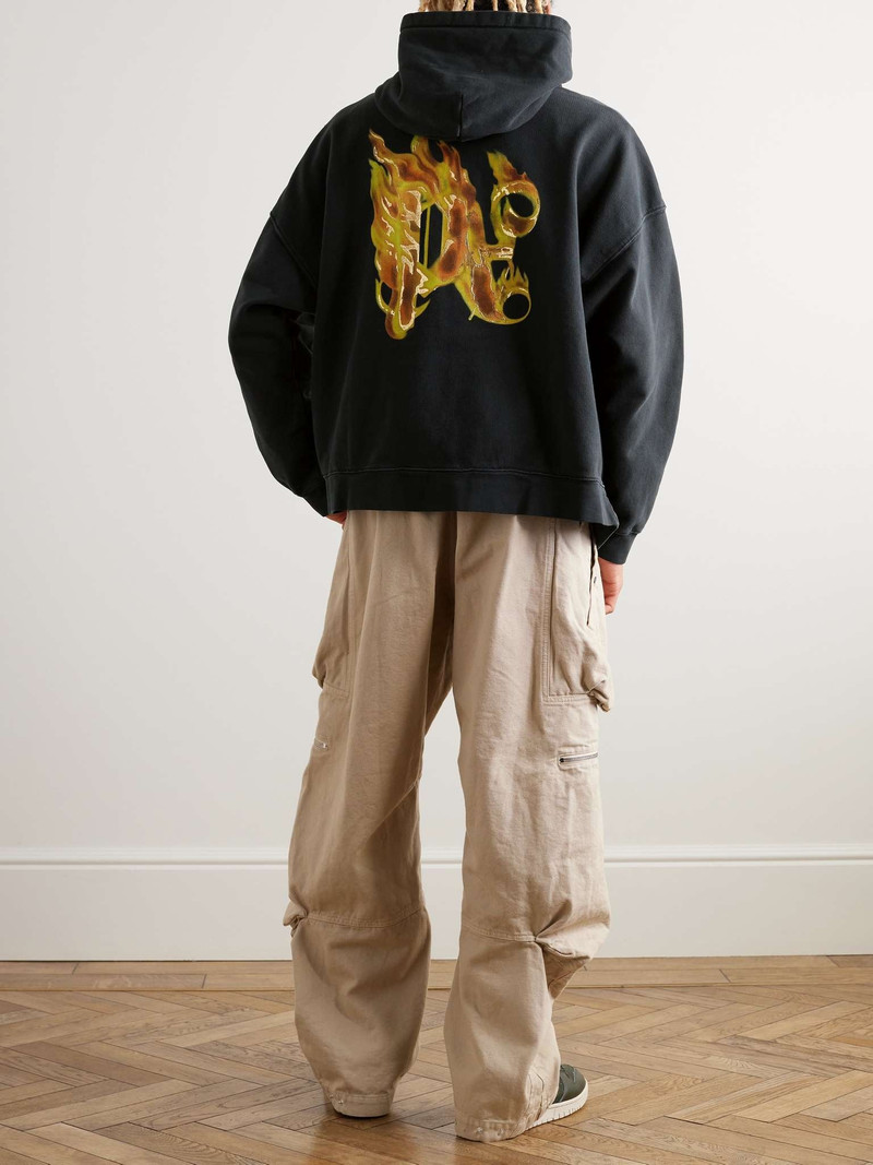 Palm Angels Oversized Logo-Print Cotton-Jersey Hoodie outlook