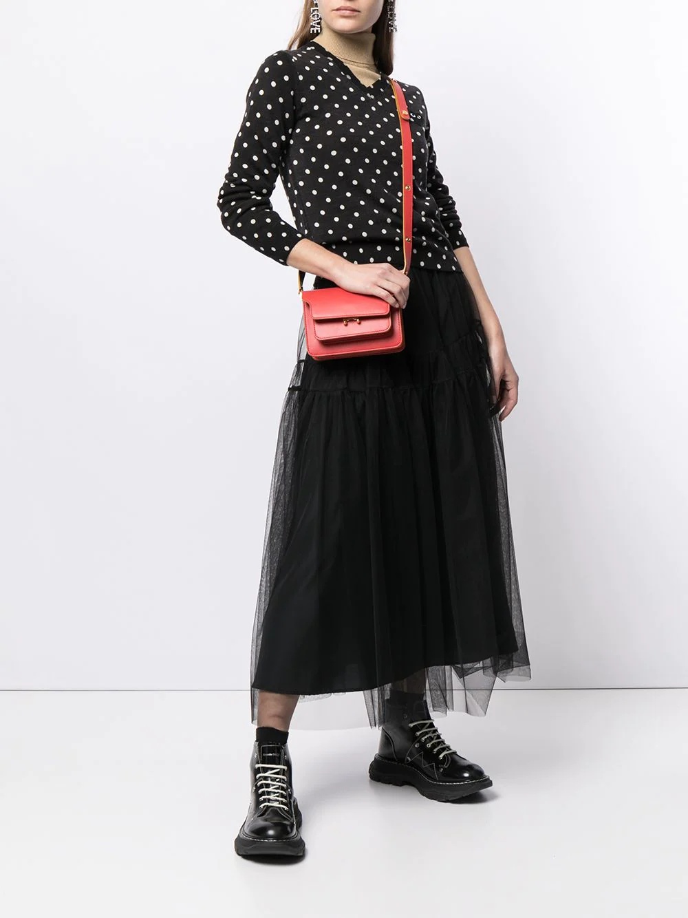 polka dot print wool jumper - 2