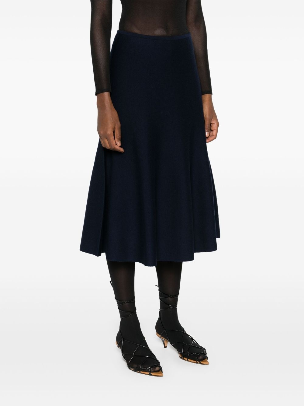 peplum-hem knitted skirt - 3