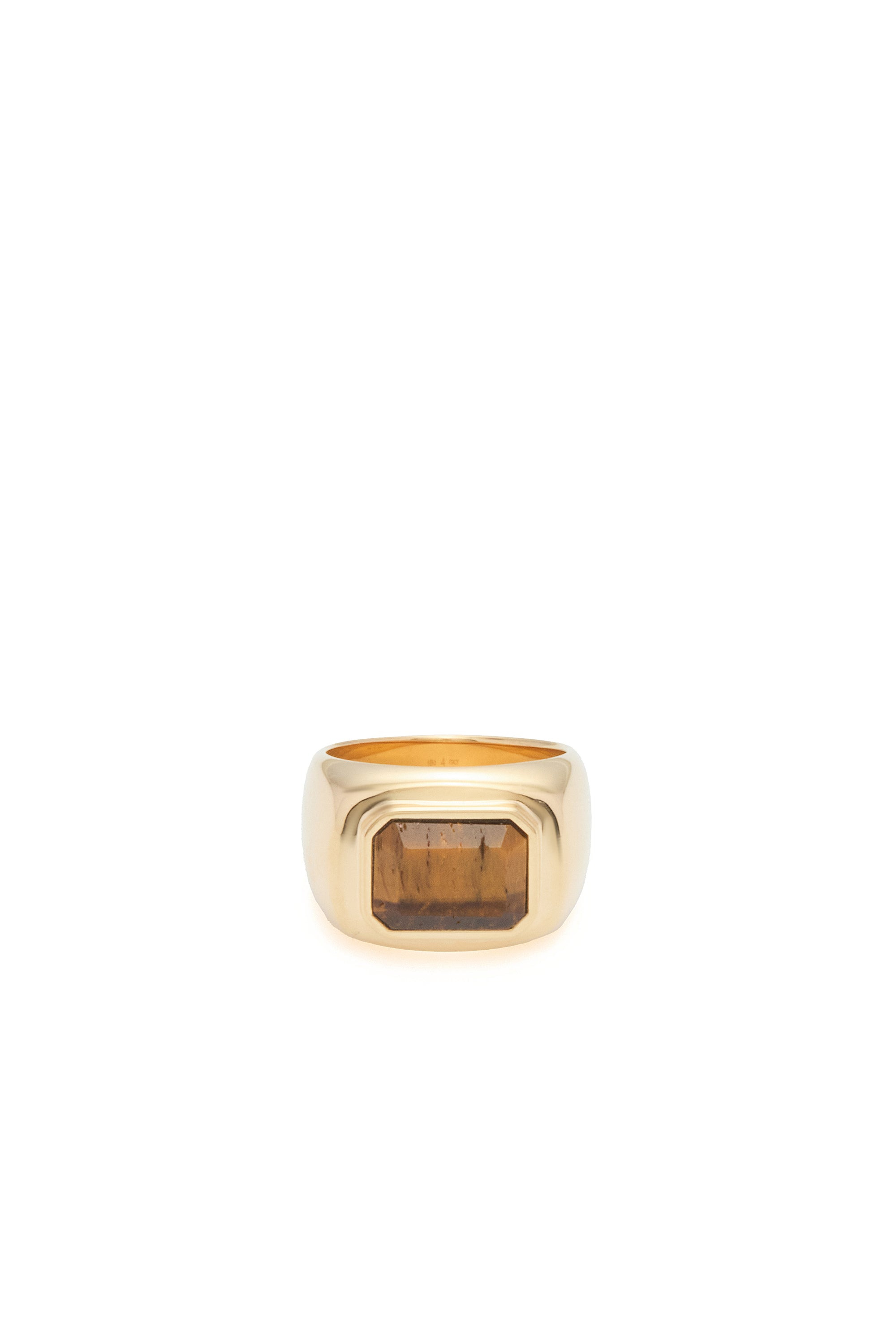 Large Ring in 18K Yellow Gold & Tiger's Eye - 3