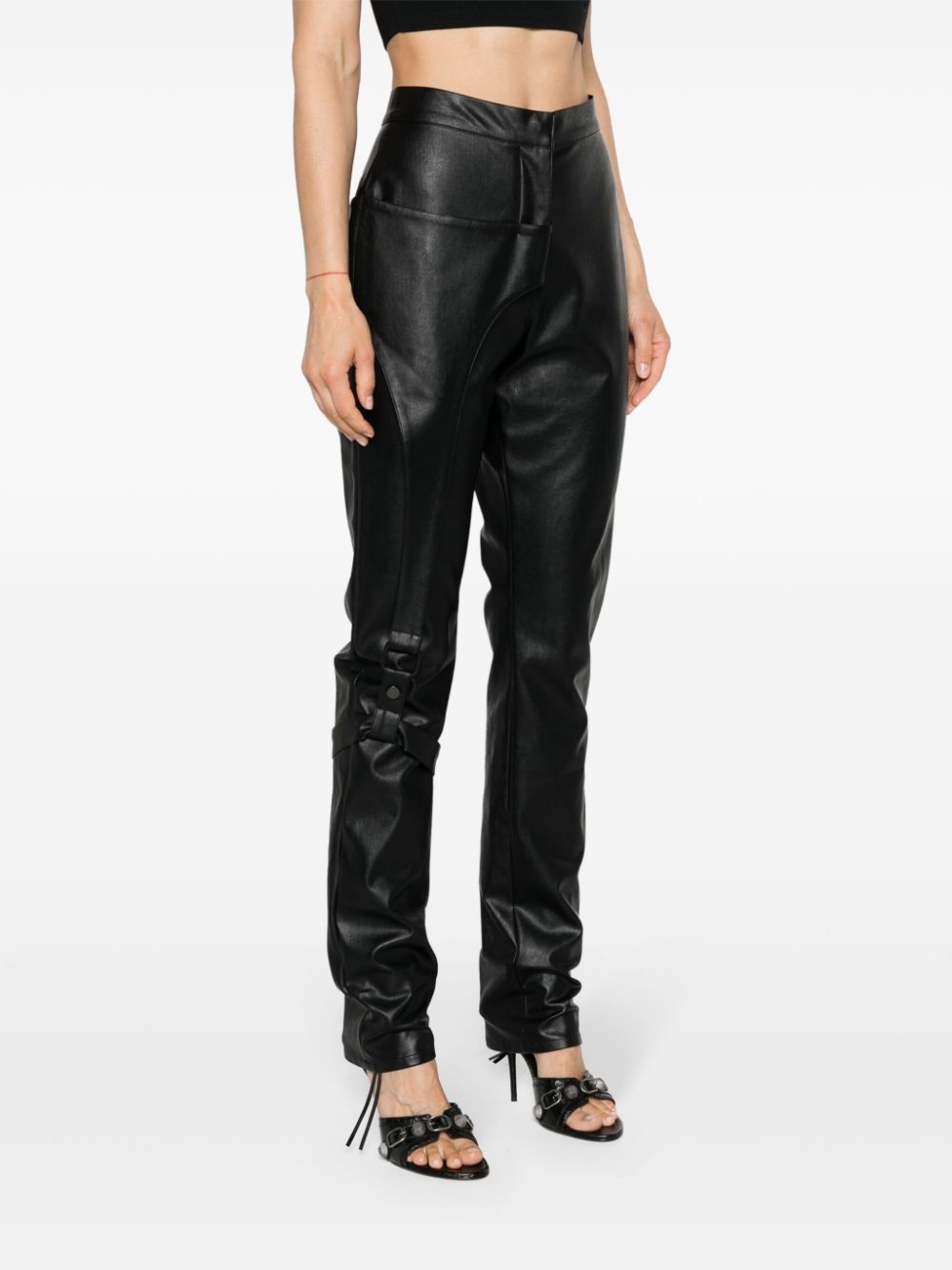 Moto faux-leather trousers - 3