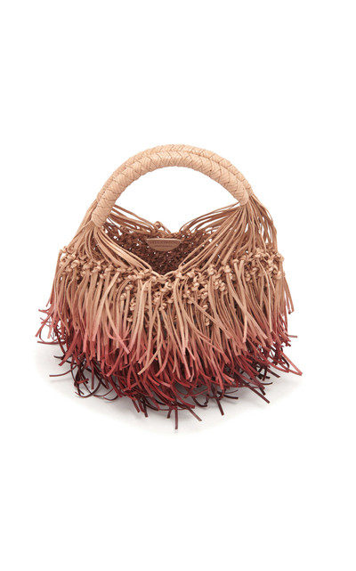 ULLA JOHNSON Valeria Small Fringe Hobo Bag pink outlook