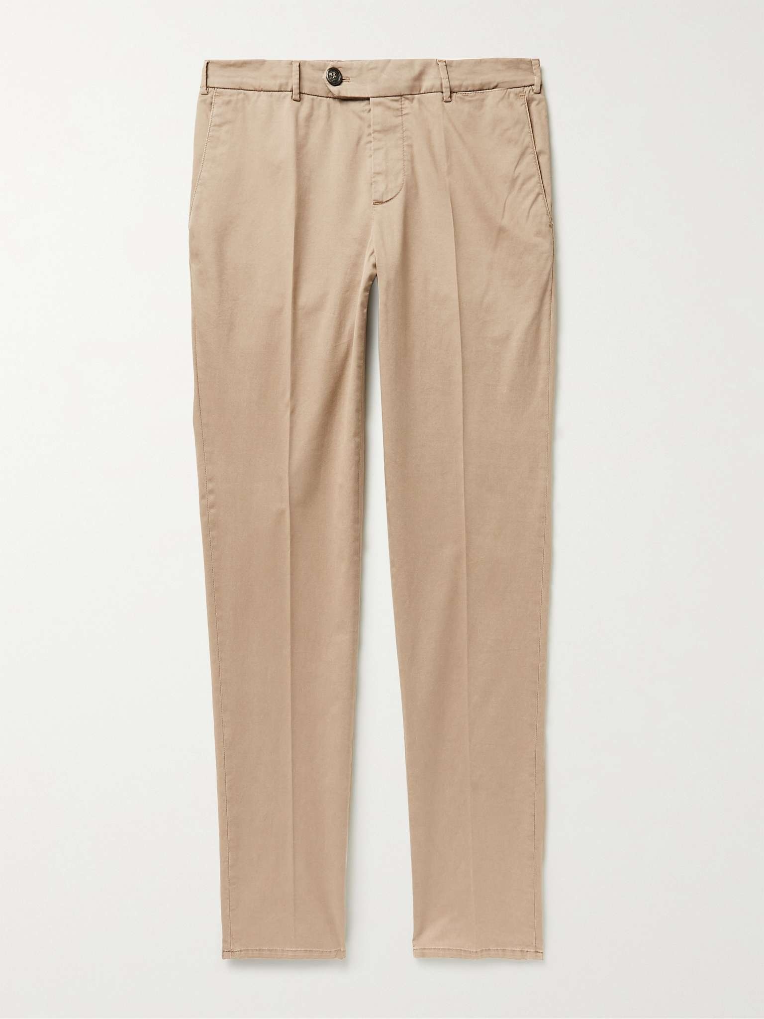 Slim-Fit Cotton-Blend Twill Trousers - 1