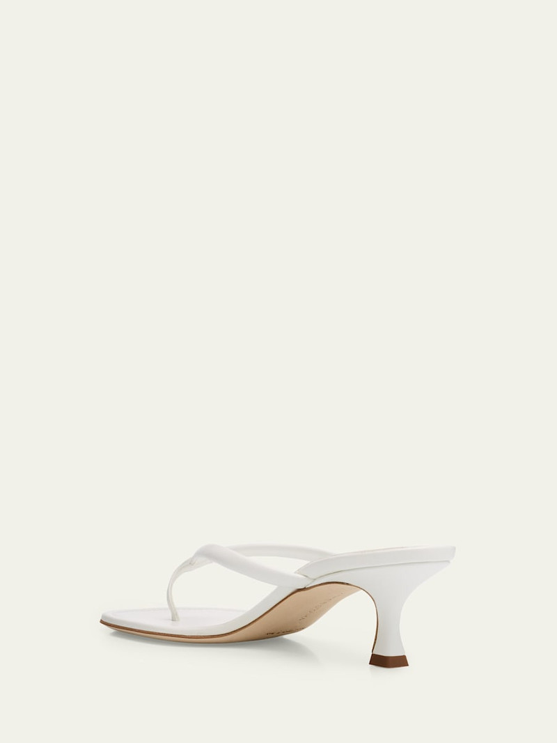 Manolo Blahnik 50mm Paterno Leather Thong Sandals outlook