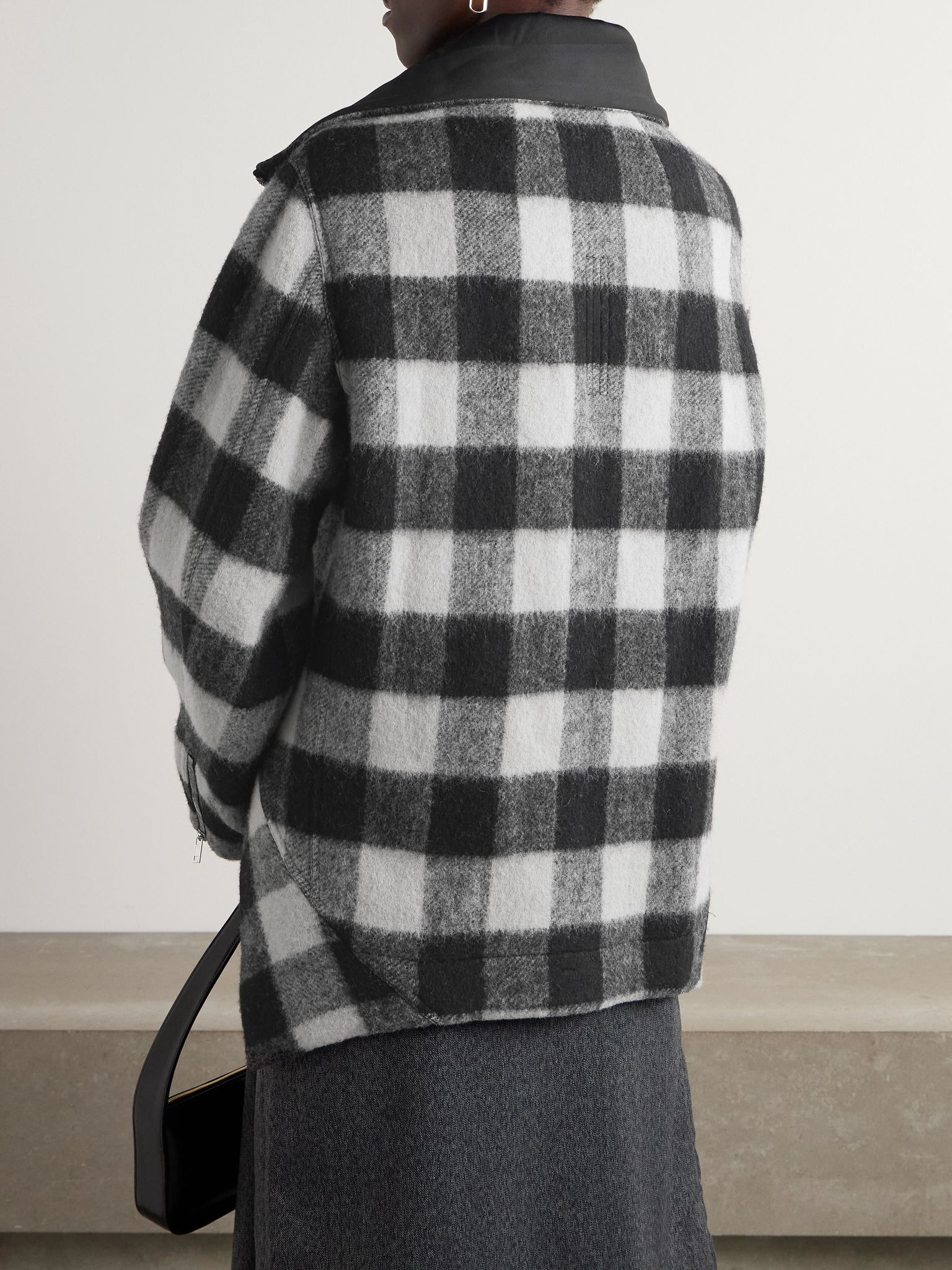 Exploder checked wool-flannel jacket Black - 3