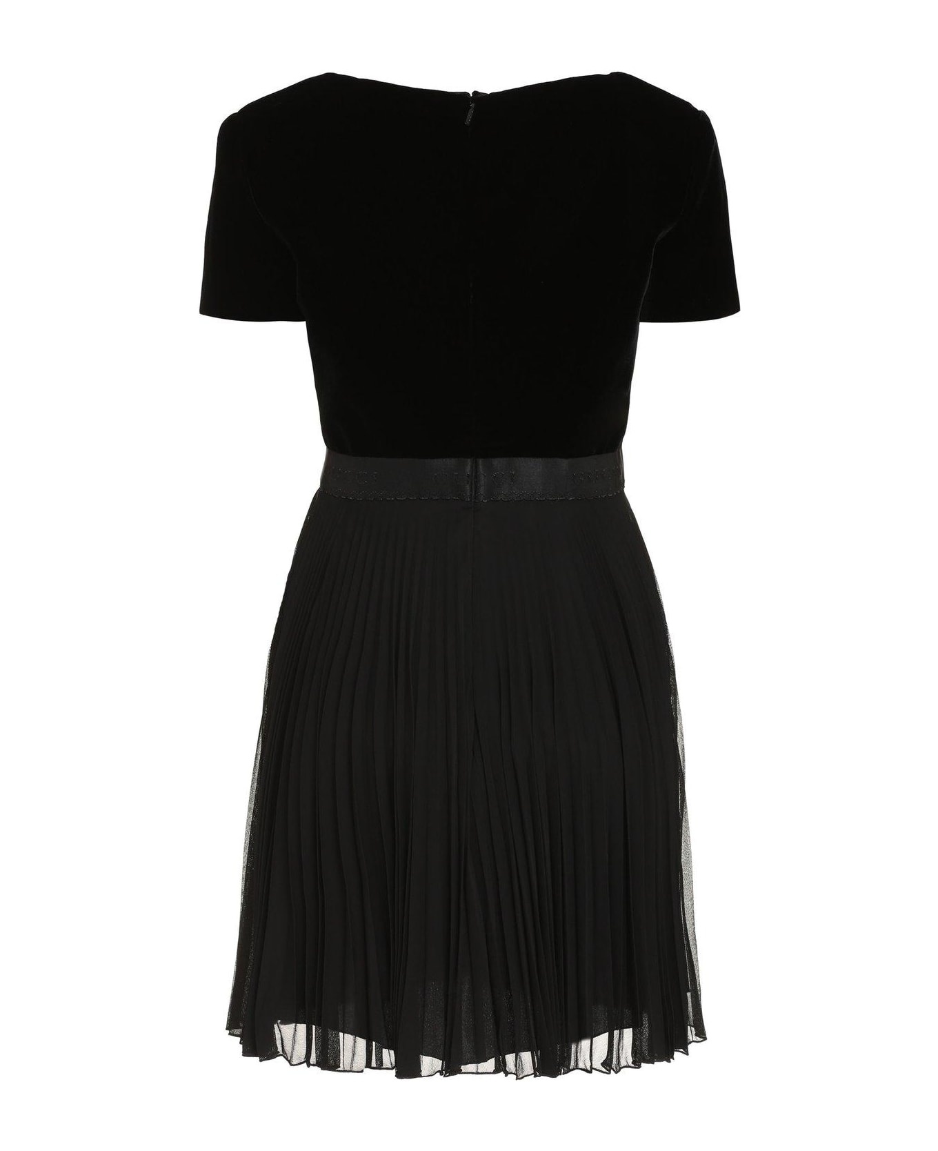 V-neck Pleated Mini Dress - 2
