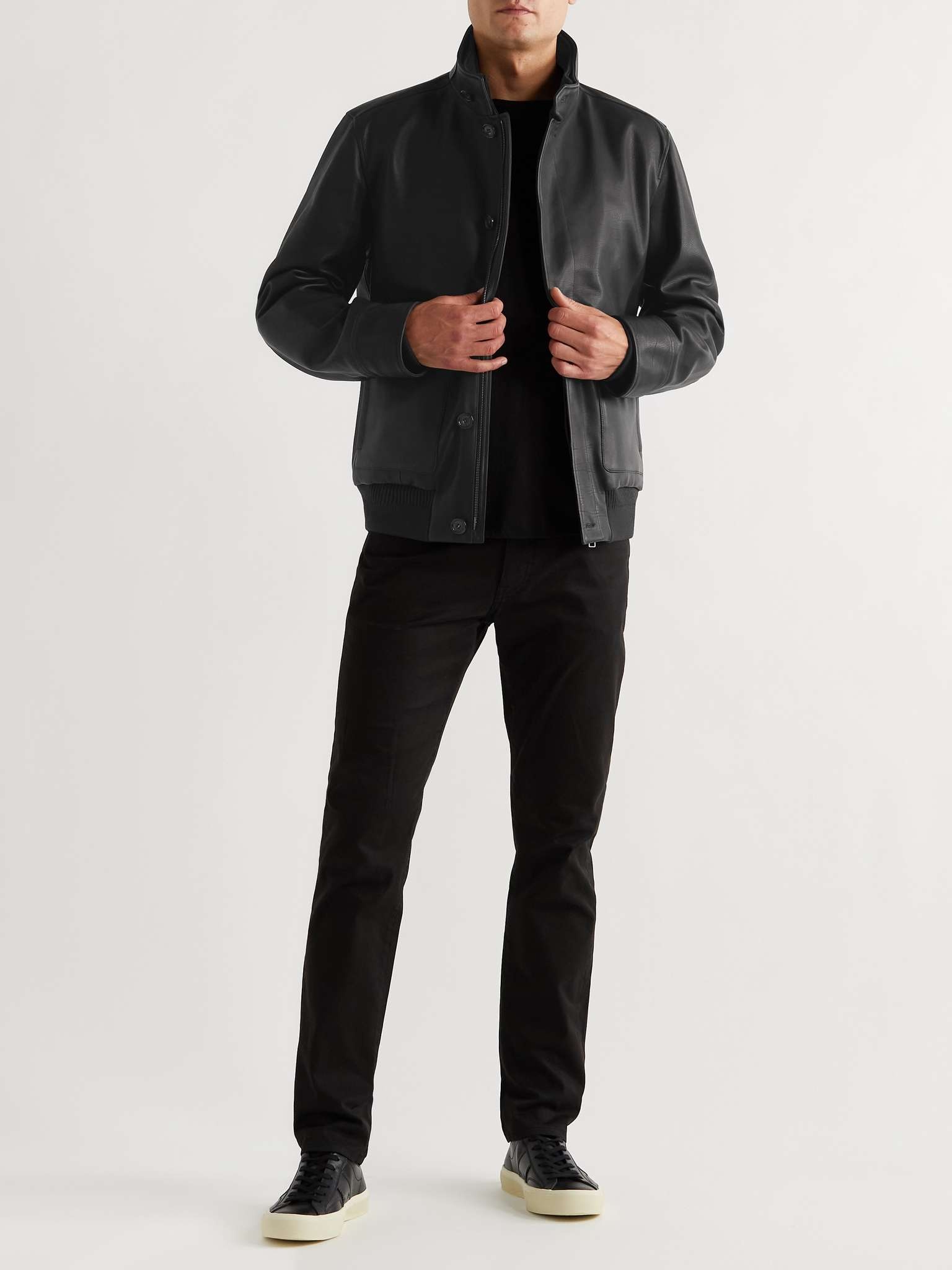 Full-Grain Leather Bomber Jacket - 2