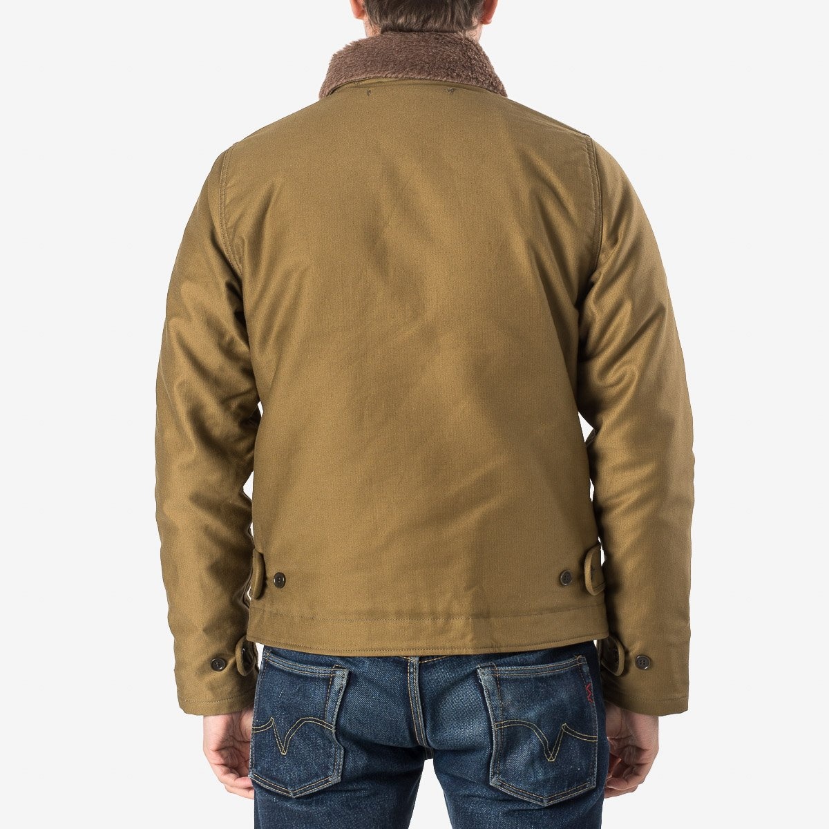IHM-29-KHA Alpaca Lined Whipcord N1 Deck Jacket - Khaki - 3