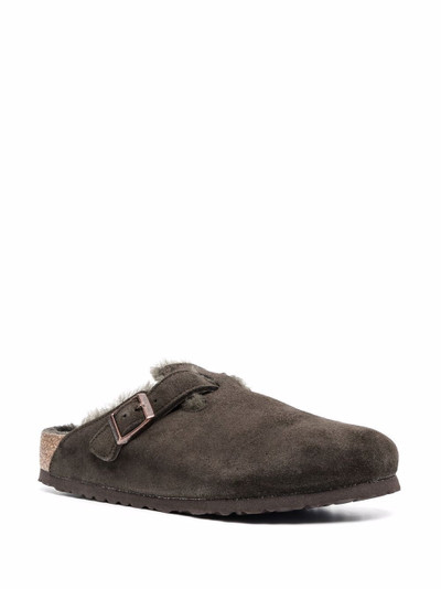 BIRKENSTOCK Boston shearling-trimmed suede slippers outlook