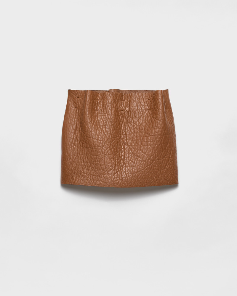 Nappa leather mini skirt 1
