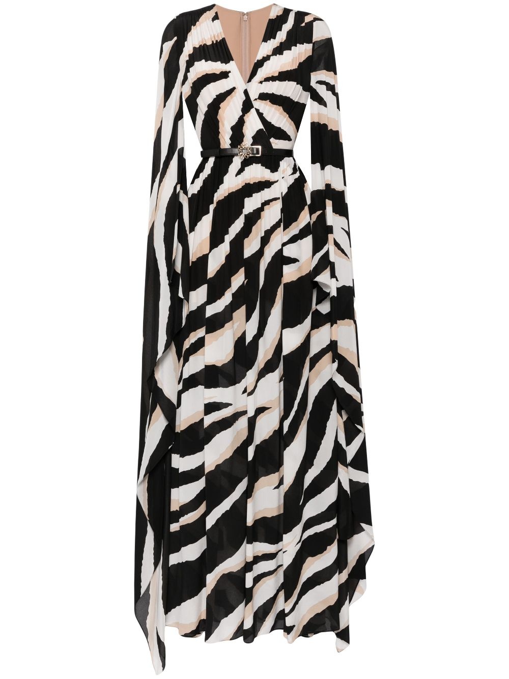 zebra-print silk dress - 1
