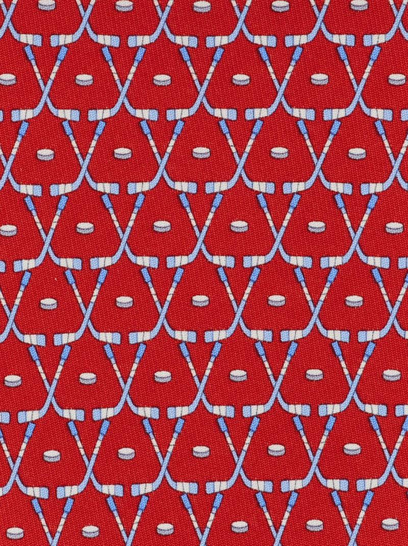 FERRAGAMO Hockey print silk tie outlook