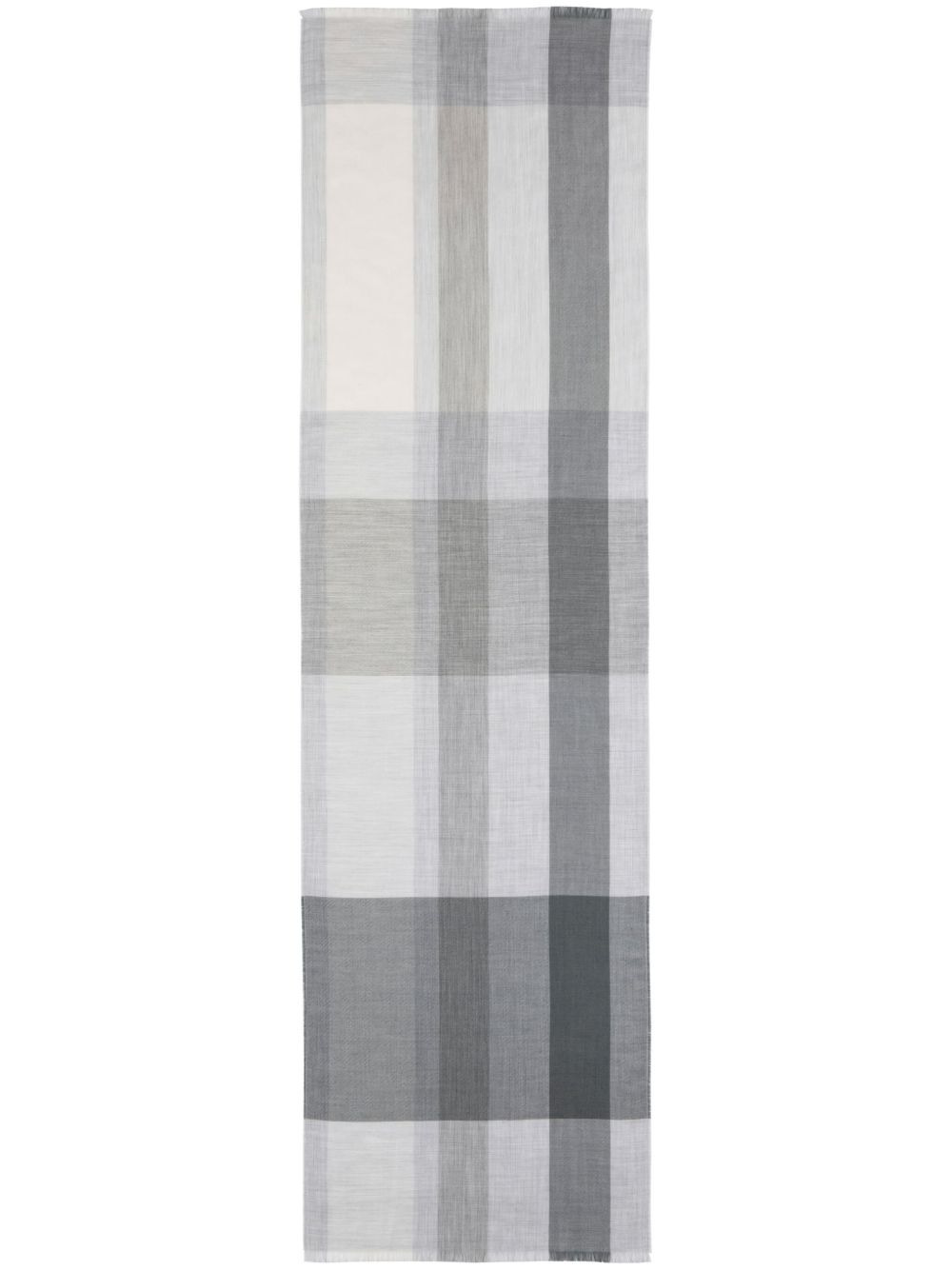 checked fringe-edge scarf - 1