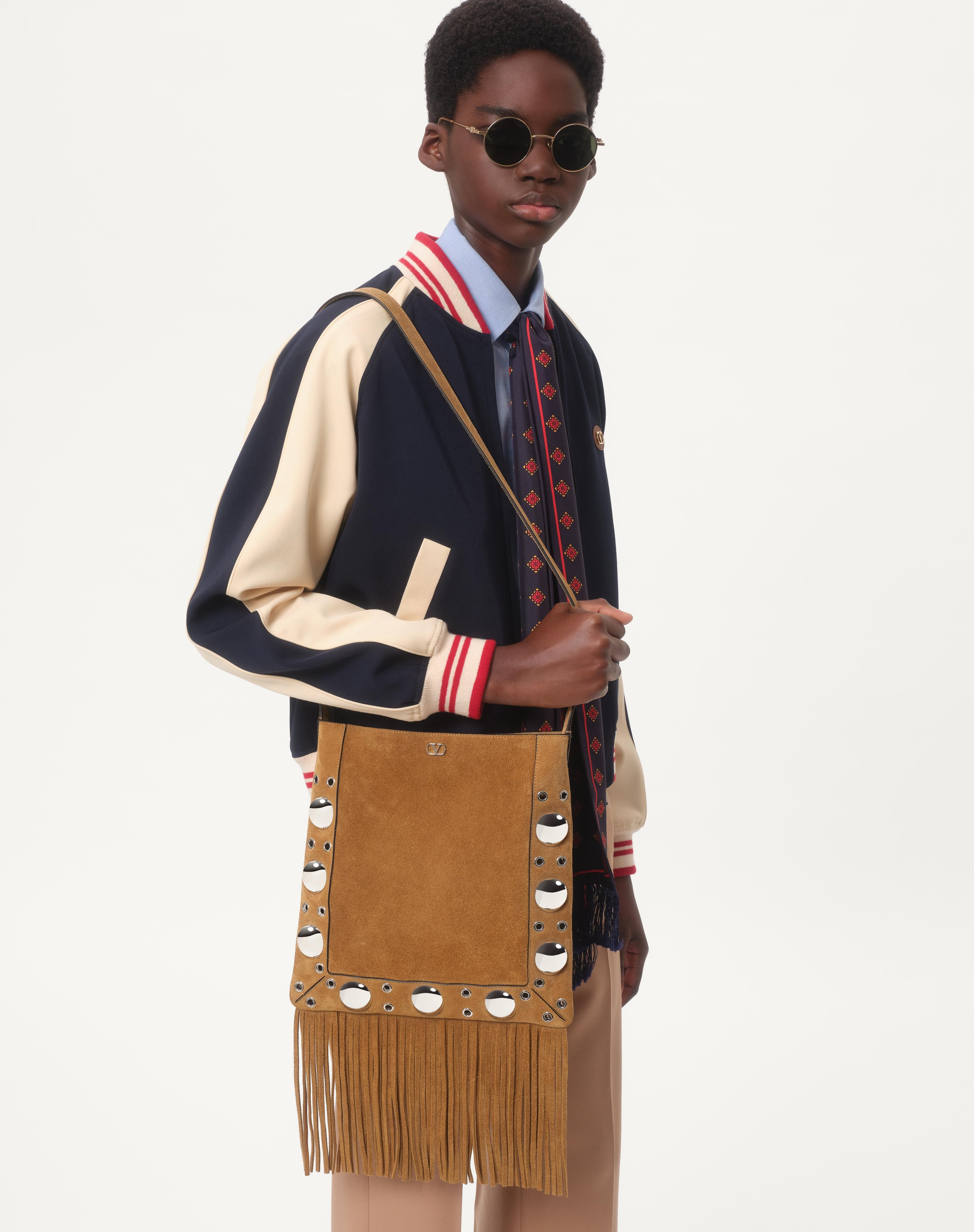 WOOL AND COTTON BOMBER JACKET WITH VLOGO AND CHAT DE LA MAISON PATCH - 3