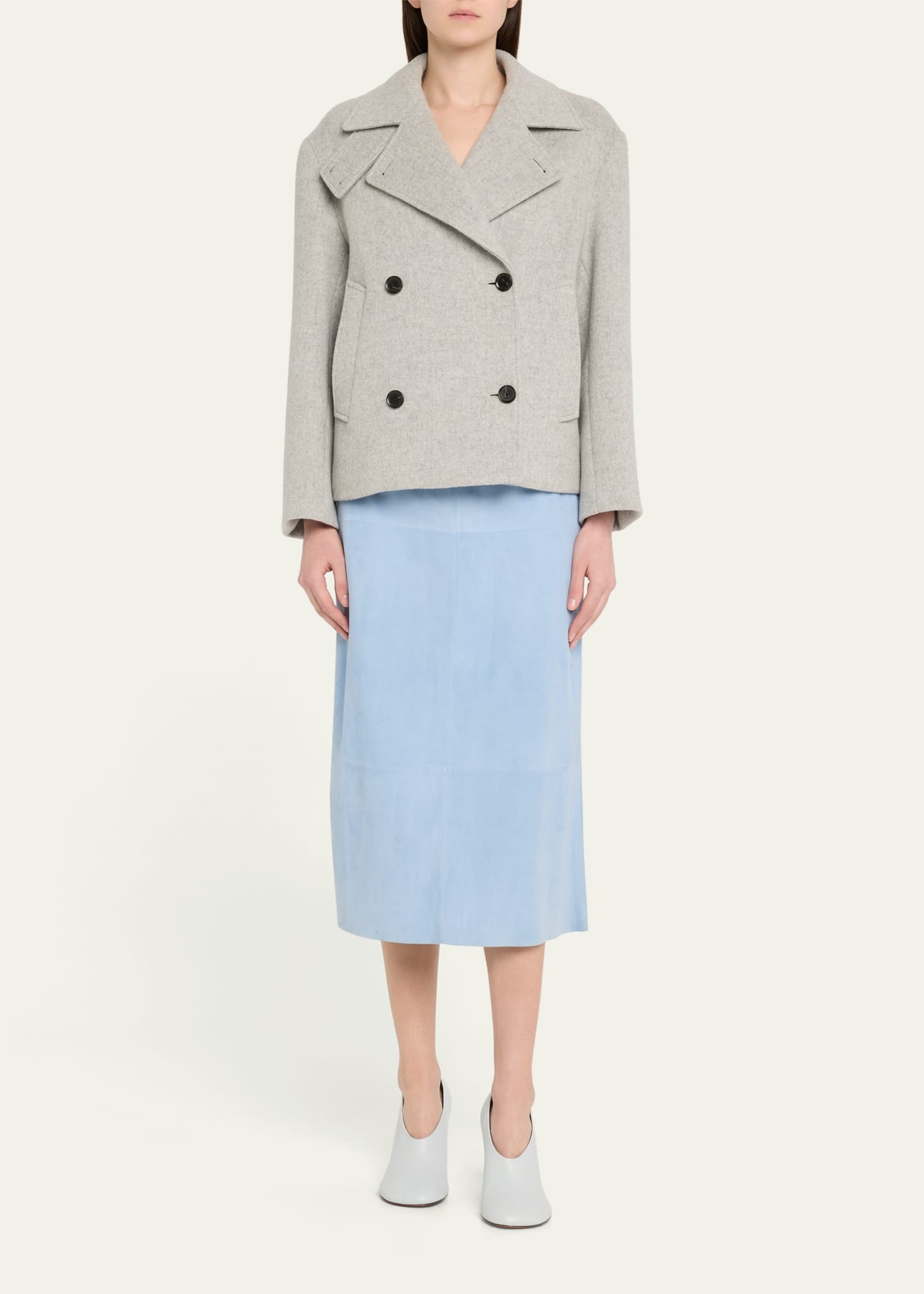 Nadia Pencil Suede Midi Skirt - 2