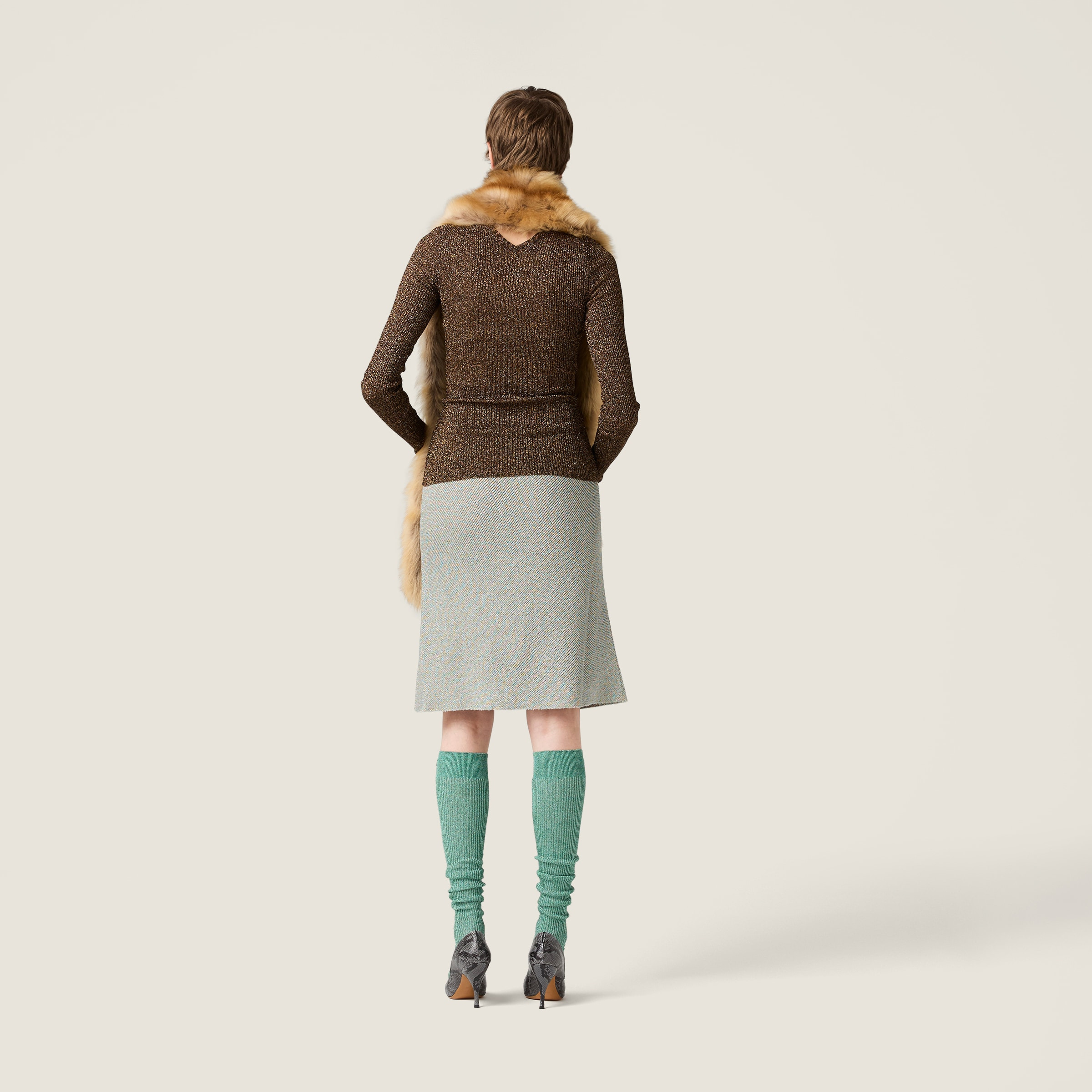 Lamé crew-neck sweater - 3