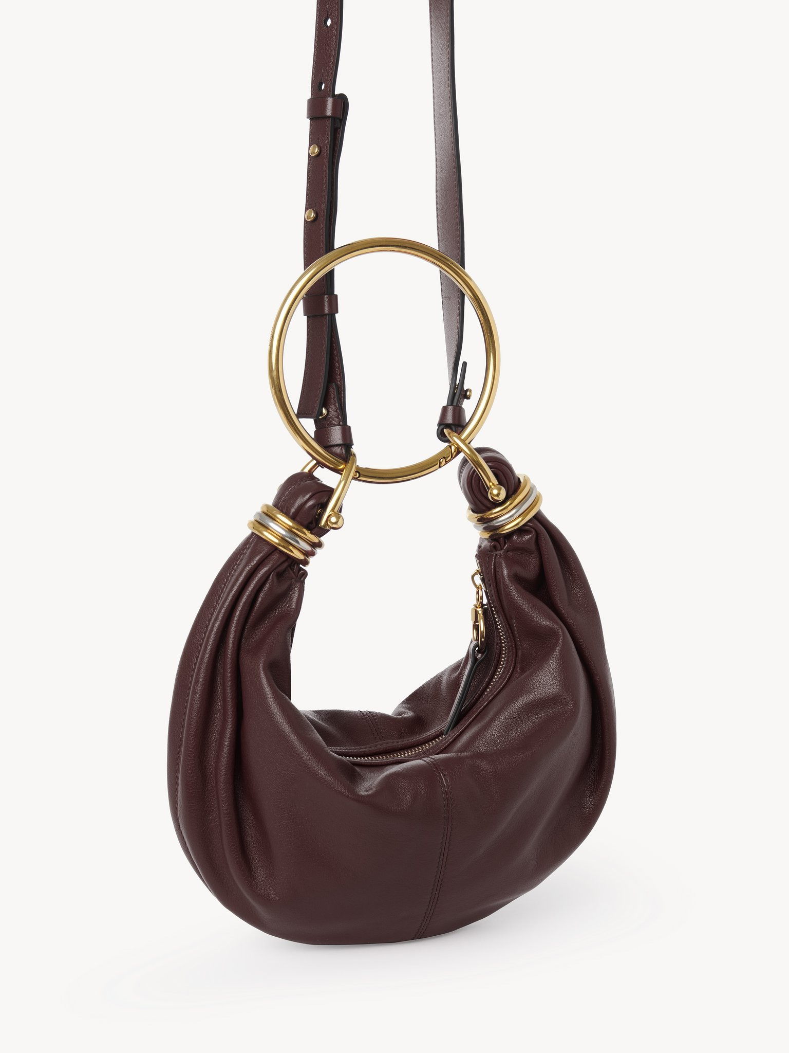 SMALL BRACELET HOBO BAG IN GRAINED LEATHER - 2